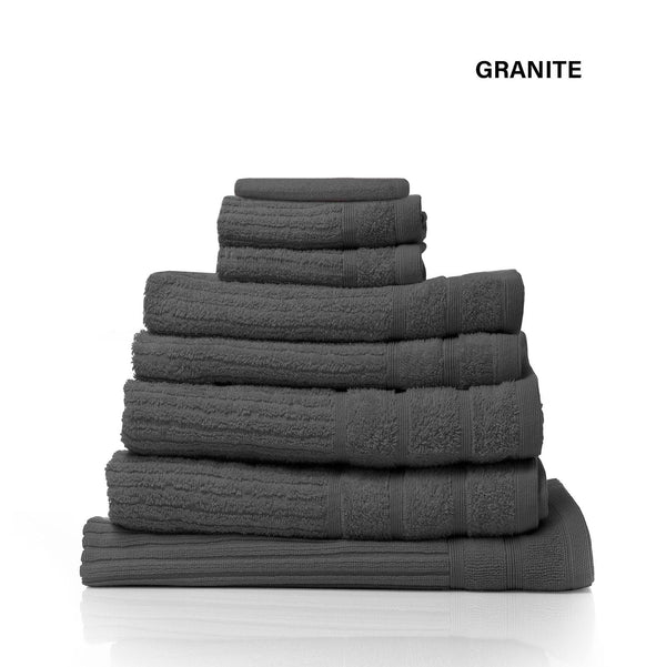 Royal Comfort Eden Egyptian Cotton 600GSM 8 Piece Luxury Bath Towels Set Granite Deals499