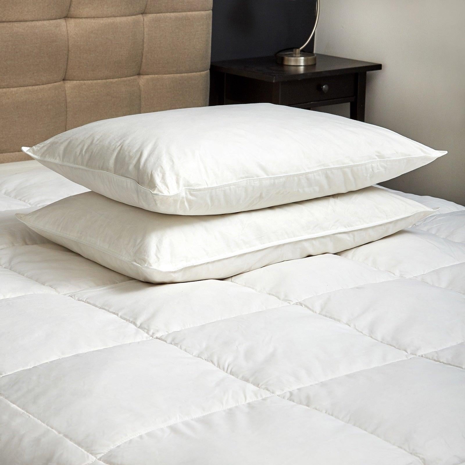 Goose Feather & Down Quilt 500GSM + Goose Feather and Down Pillows 2 Pack Combo Double White Deals499
