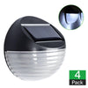 4 X Fence Lights Round Solar Powered LED Waterproof Outdoor Garden Wall Pathway Black Pack Deals499