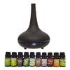 Milano Aroma Diffuser Set With 10 Pack Diffuser Oils Humidifier Aromatherapy - Dark Wood Deals499