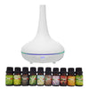 Milano Aroma Diffuser Set With 10 Pack Diffuser Oils Humidifier Aromatherapy - White Deals499