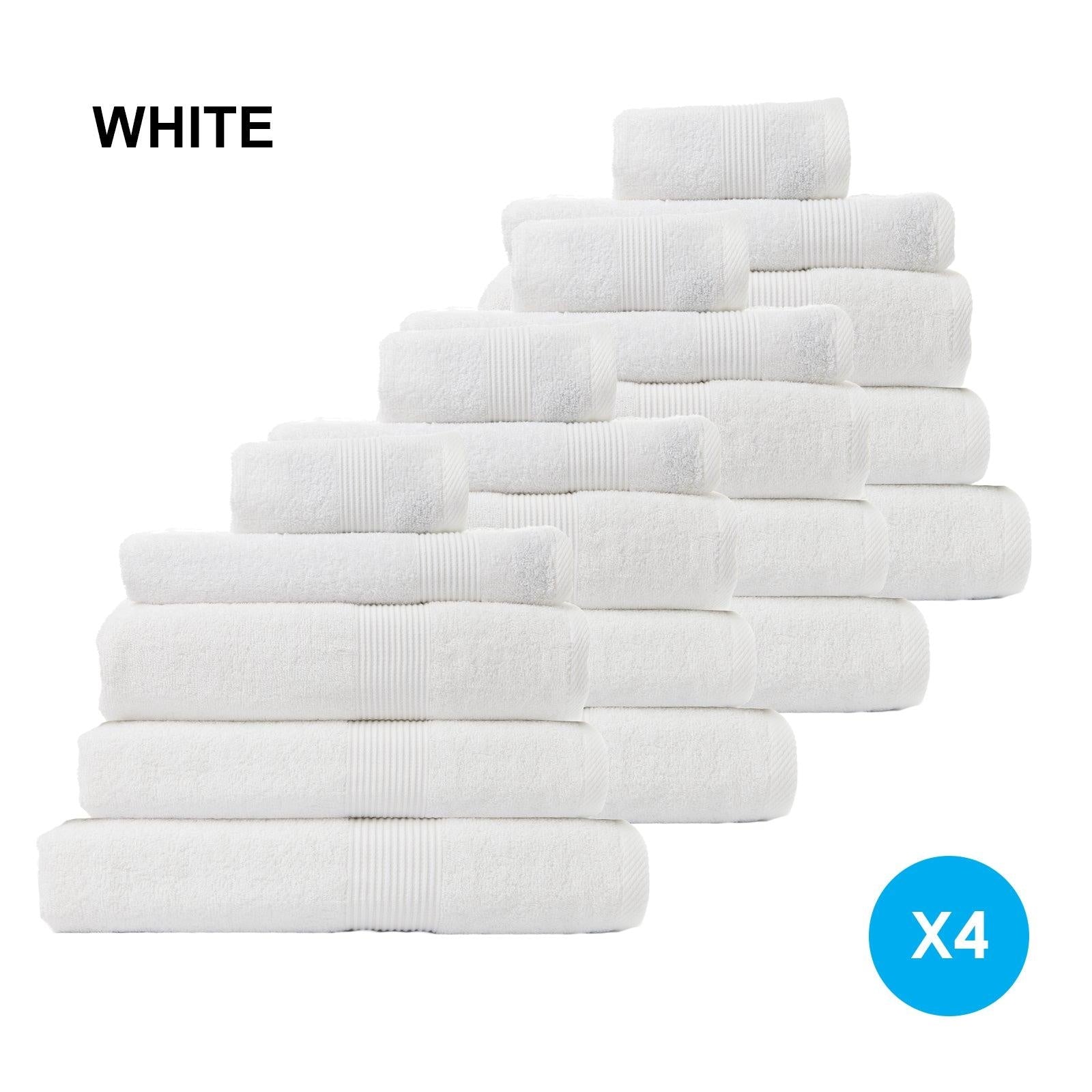 Royal Comfort 20 Piece Cotton Bamboo Towel Bundle Set 450GSM Luxurious Absorbent White Deals499
