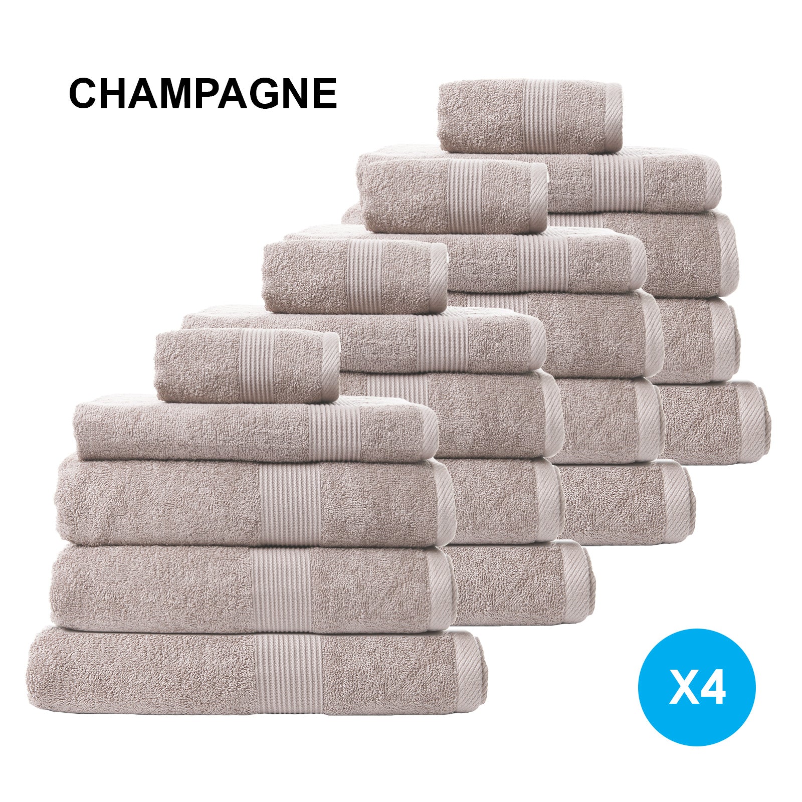 Royal Comfort 20 Piece Cotton Bamboo Towel Bundle Set 450GSM Luxurious Absorbent Champagne Deals499