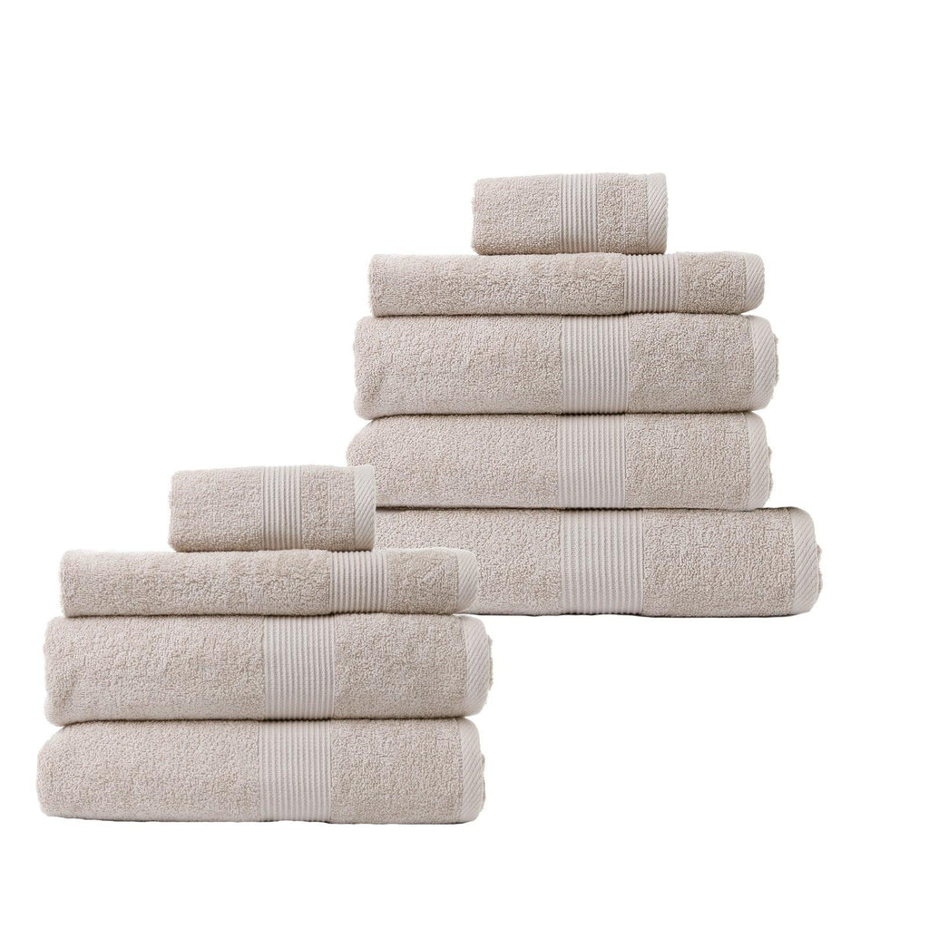 Royal Comfort 9 Piece Cotton Bamboo Towel Bundle Set 450GSM Luxurious Absorbent Beige Deals499