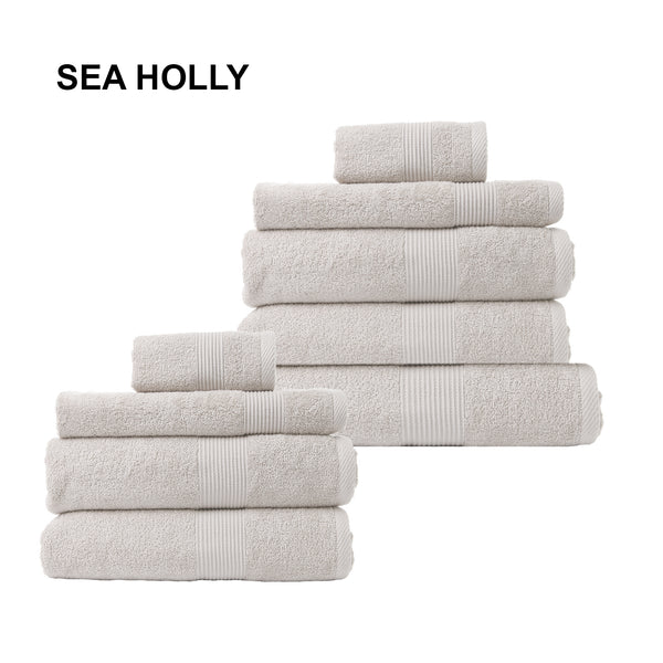 Royal Comfort 9 Piece Cotton Bamboo Towel Bundle Set 450GSM Luxurious Absorbent Sea Holly Deals499