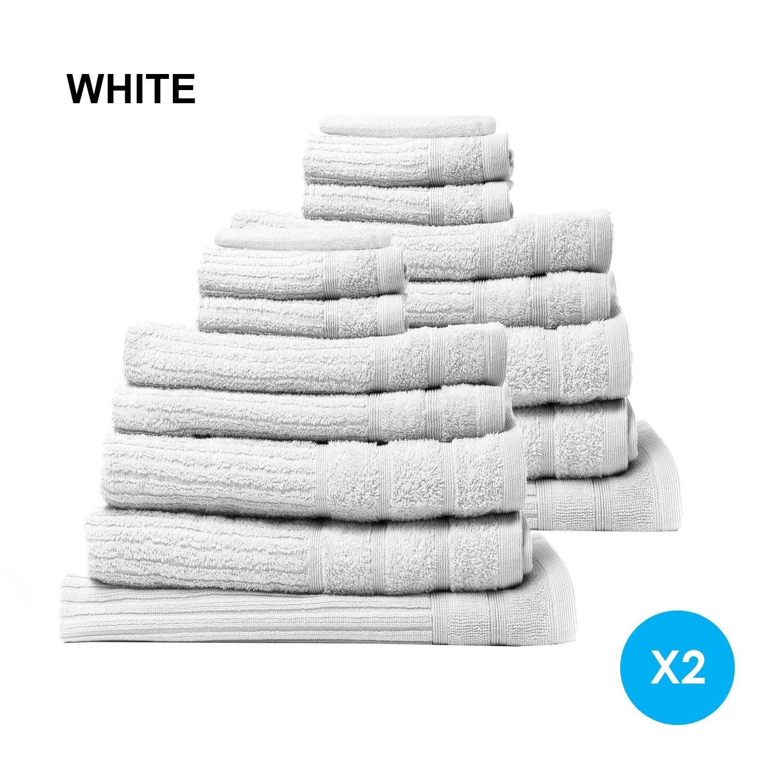 Royal Comfort 16 Piece Egyptian Cotton Eden Towel Set 600GSM Luxurious Absorbent White Deals499