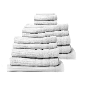 Royal Comfort 16 Piece Egyptian Cotton Eden Towel Set 600GSM Luxurious Absorbent White Deals499