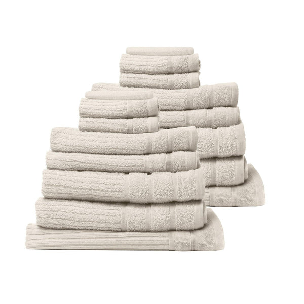 Royal Comfort 16 Piece Egyptian Cotton Eden Towel Set 600GSM Luxurious Absorbent Beige Deals499