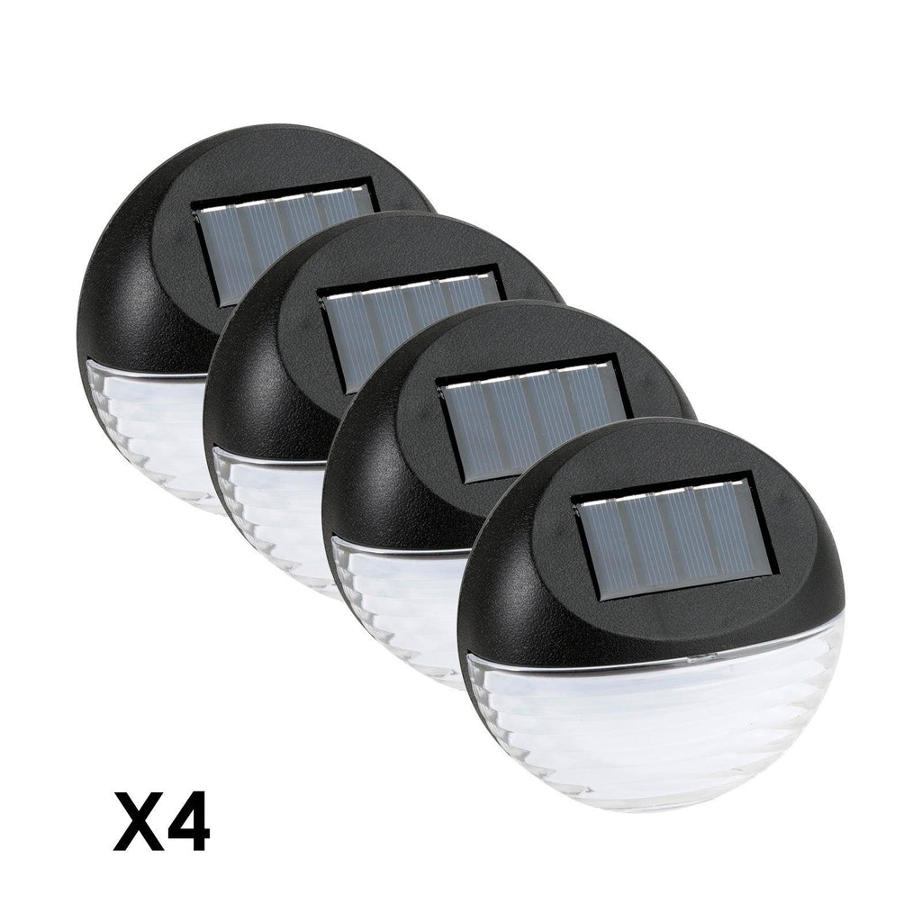Utmark Round Solar LED Fence Lights x 4 Pack Black Deals499