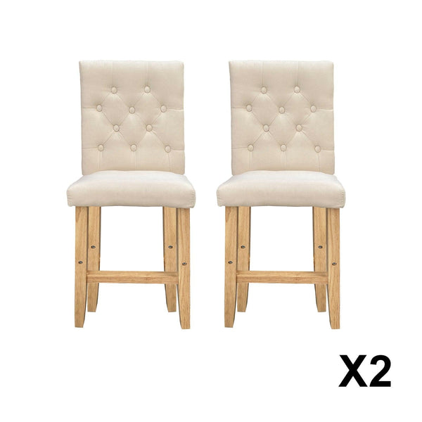Milano Decor Hamptons Barstool Cream Chairs Kitchen Dining Chair Bar Stool Two Pack Deals499