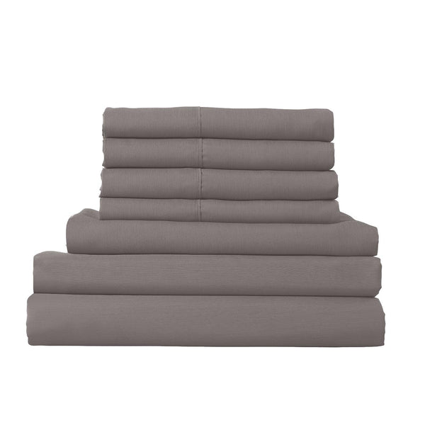 1500 Thread Count 6 Piece Combo And 2 Pack Duck Feather Down Pillows Bedding Set Dusk Grey Queen Deals499