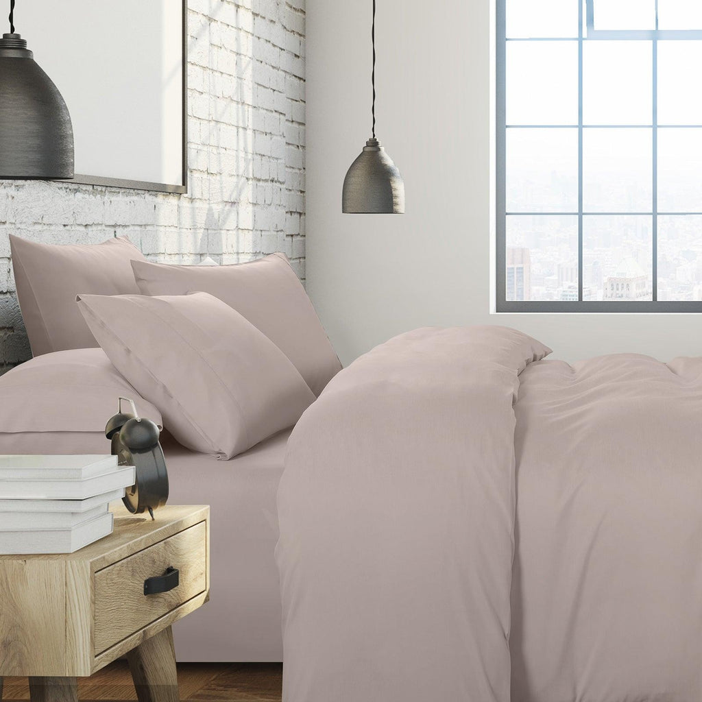 1500 Thread Count 6 Piece Combo And 2 Pack Duck Feather Down Pillows Bedding Set Stone Queen Deals499