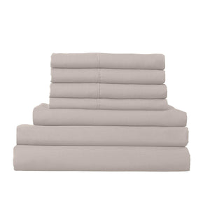1500 Thread Count 6 Piece Combo And 2 Pack Duck Feather Down Pillows Bedding Set Stone King Deals499