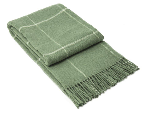 Brighton Throw - 100% NZ Wool - Sage Striped Deals499
