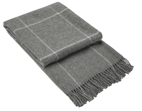 Brighton Throw - 100% NZ Wool - Grey Striped Deals499