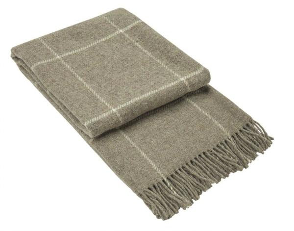 Brighton Throw - 100% NZ Wool - Beige Striped Deals499