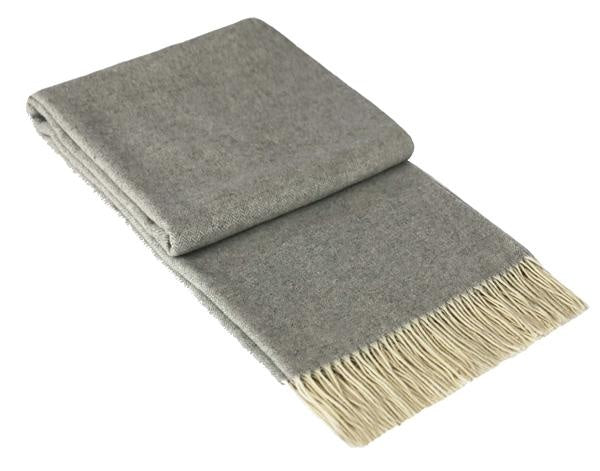 Kensington Throw - 10% Cashmere/ 90% Super Fine Merino Wool - Light Grey Deals499