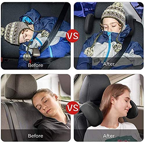 Car Travel Headrest 180 Adjustable and Washable Pillow PU Lether Deals499