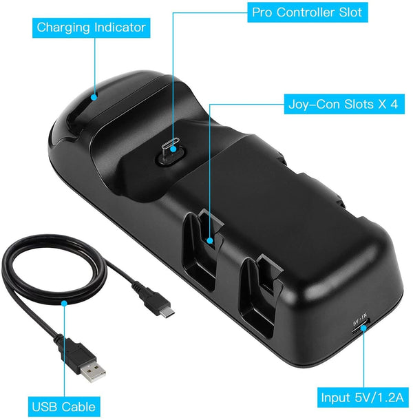 5 in 1 Controller Charger Dock for Nintendo Switch Joy-Cons and Pro Controller with LED Indicator and Type-C Charging Cable Deals499