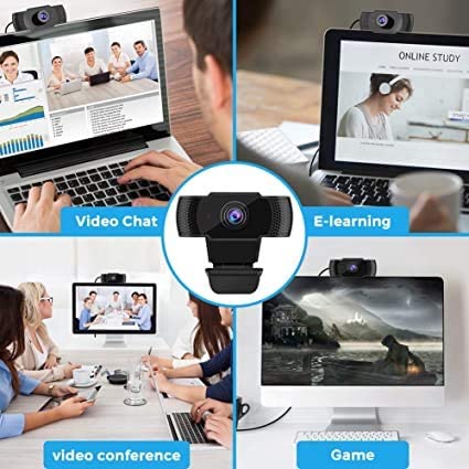 Webcam HD 1080p with Microphone and compatiable with PC Laptop for Recording, Calling, Conferencing, Gaming Deals499