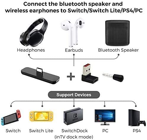 Bluetooth Adapter Route air Pro Support in-Game Voice Chat compatible with Nintendo Switch, Nintendo Switch Lite, PS4 and Laptops Deals499
