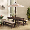 Outdoor Table & Bench Set with Cushions & Umbrella (Brown) Deals499