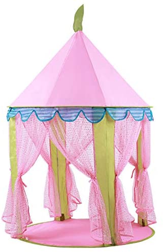 Princess Indoor Castle Playhouse Toy Play Tent for Kids Toddlers with Mat Floor and Carry Bag (Pink) Deals499