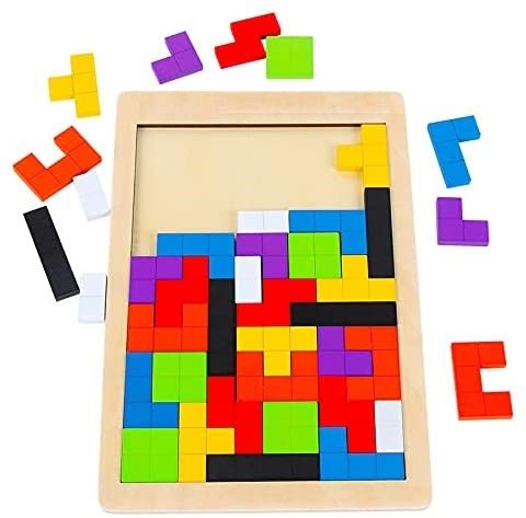 40 Pieces Wooden Blocks Puzzle Brain Teasers for Kids Montessori model Deals499