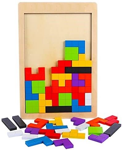 40 Pieces Wooden Blocks Puzzle Brain Teasers for Kids Montessori model Deals499