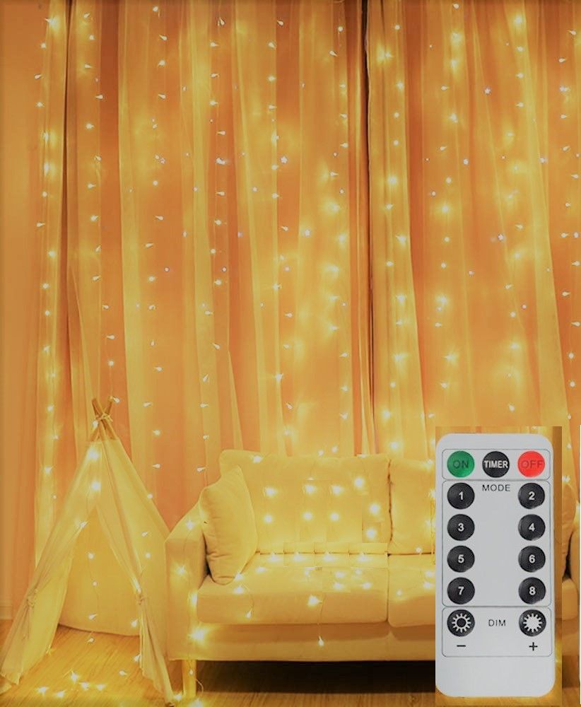 USB Powered 300 LED Curtain String Light with 8 Modes and Remote Control for Bedroom Party Wedding Decorations Deals499