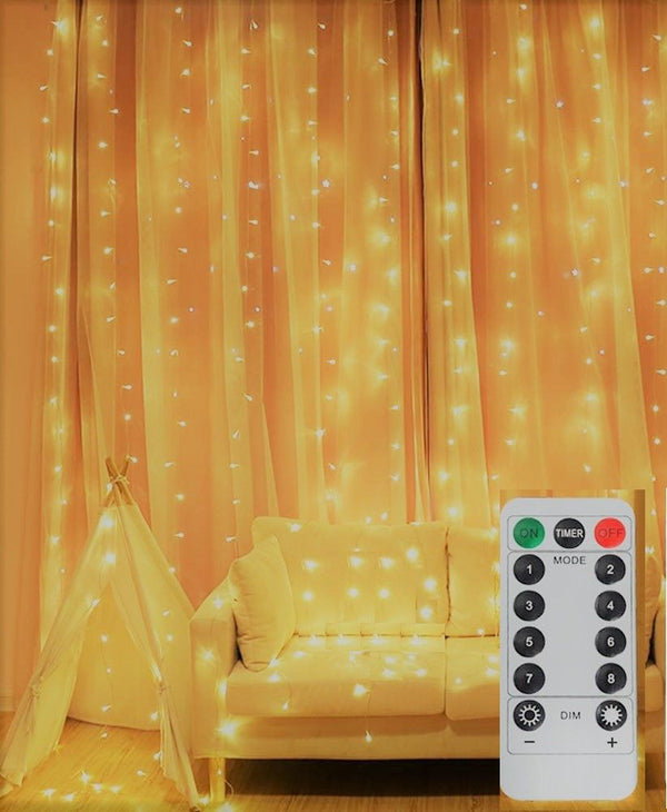 USB Powered 300 LED Curtain String Light with 8 Modes and Remote Control for Bedroom Party Wedding Decorations Deals499