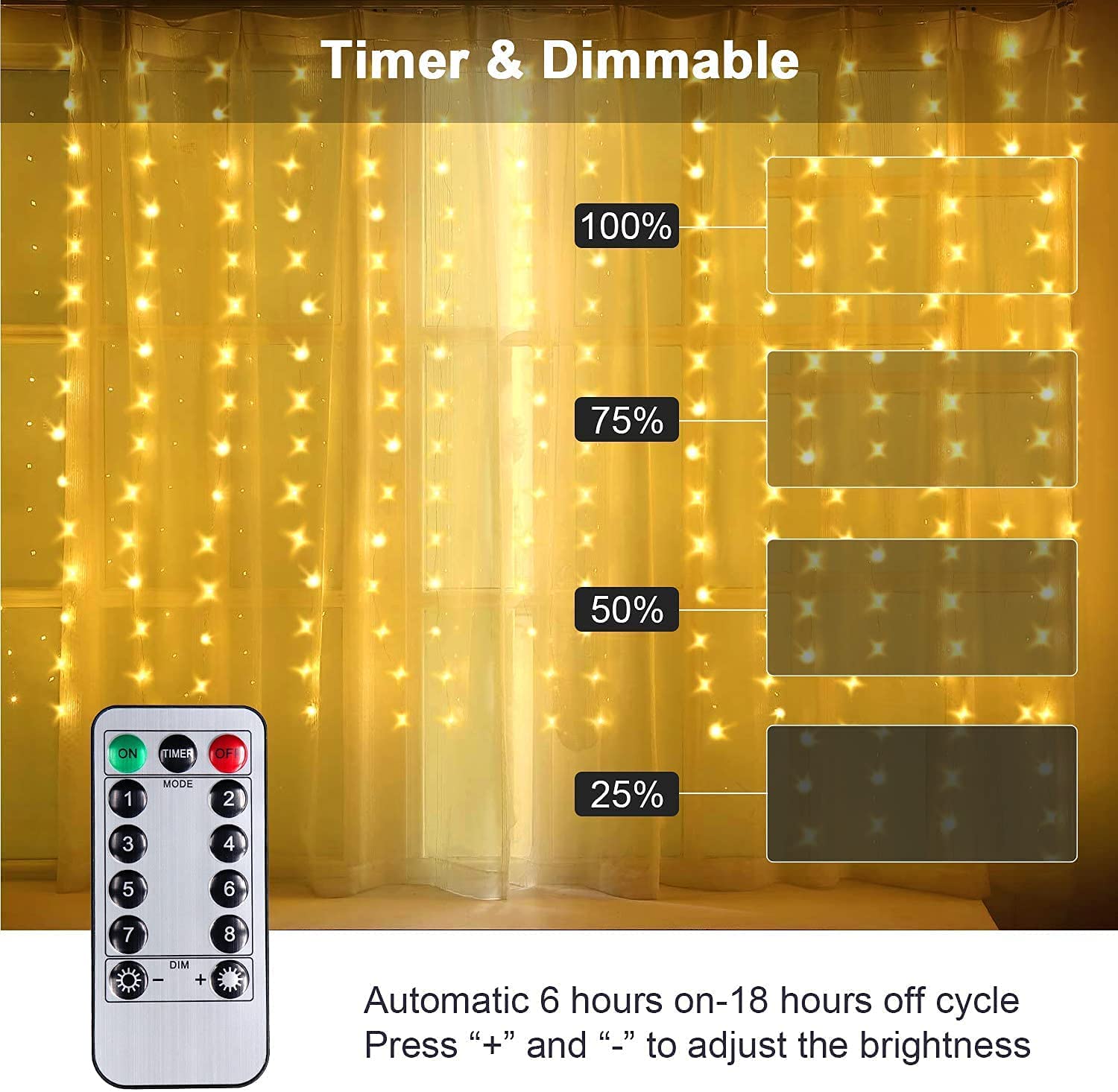 USB Powered 300 LED Curtain String Light with 8 Modes and Remote Control for Bedroom Party Wedding Decorations Deals499