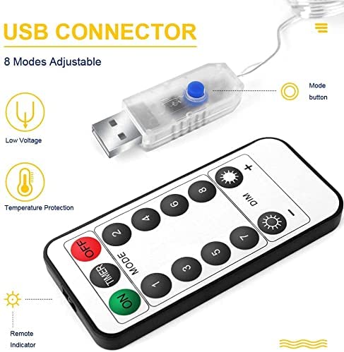 USB Powered 300 LED Curtain String Light with 8 Modes and Remote Control for Bedroom Party Wedding Decorations Deals499