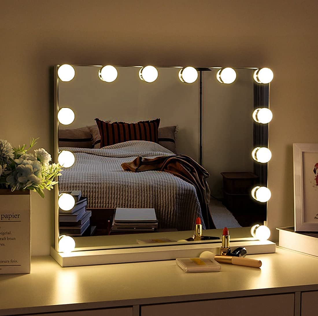 Hollywood Vanity Style LED Makeup Lights Mirror with 3 Color Modes Lights with 10 Dimmable Bulbs (Mirror Not Include) Deals499