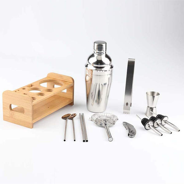 Steel Shaker Cocktail Bar Set Kit with 13 Pieces Bar Utensils Deals499
