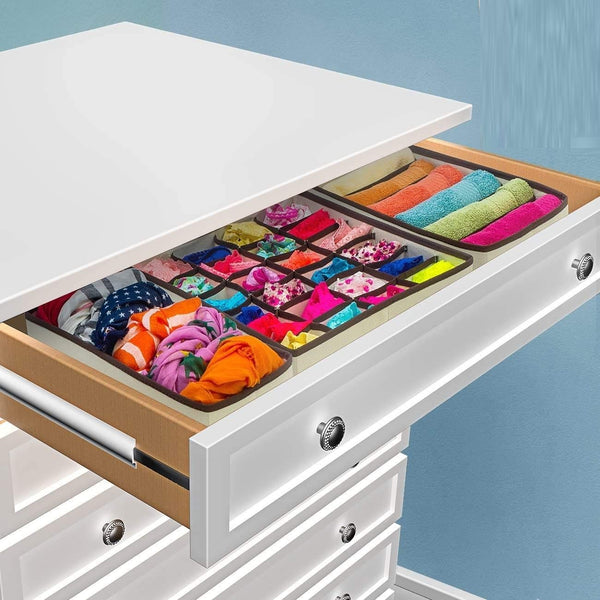 4 Pack Foldable Drawer Dividers Storage Boxes (Black) from Deals499 at Deals499
