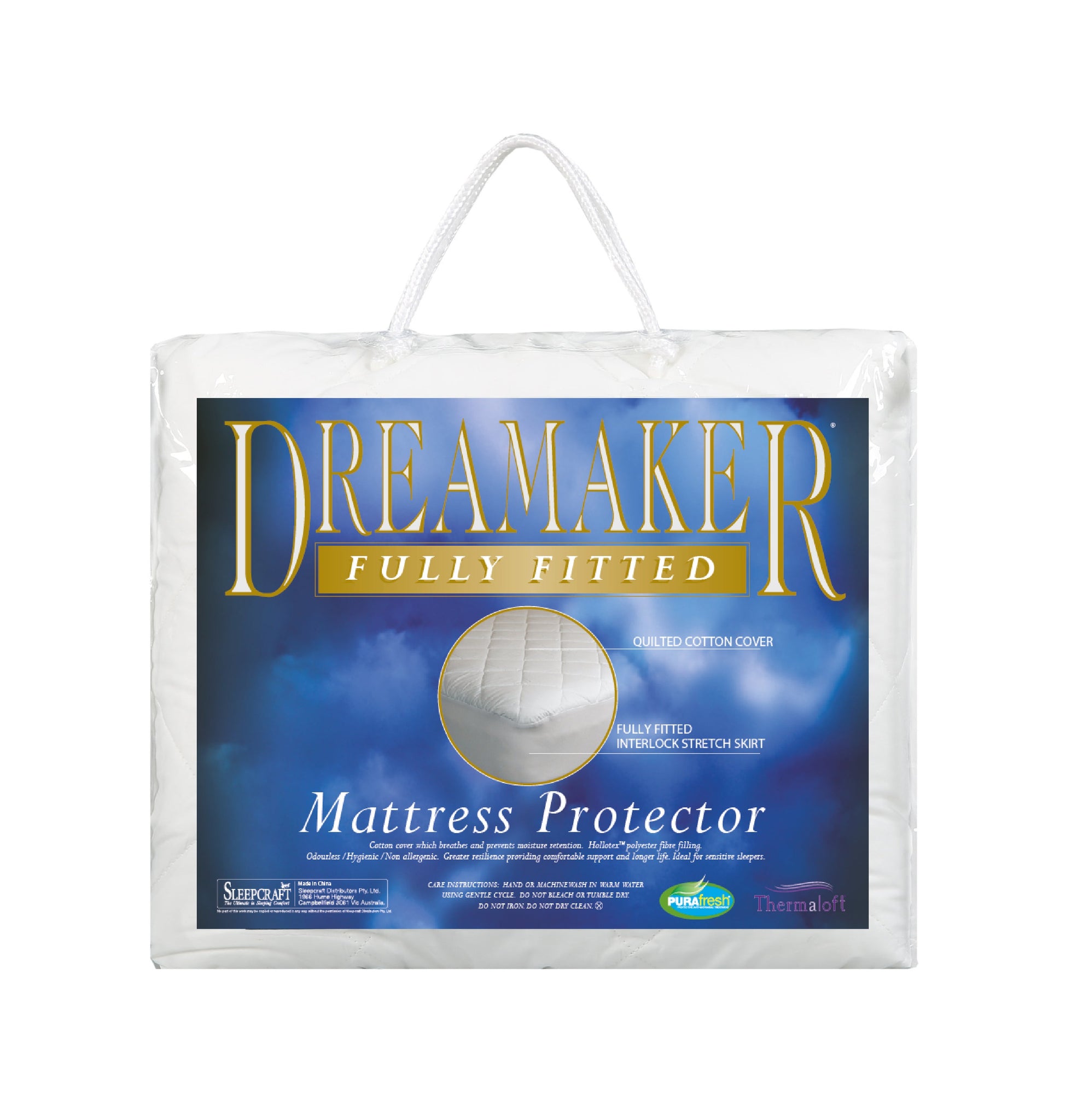 Dreamaker Thermaloft Cotton Covered Fitted Mattress Protector Queen Bed Deals499