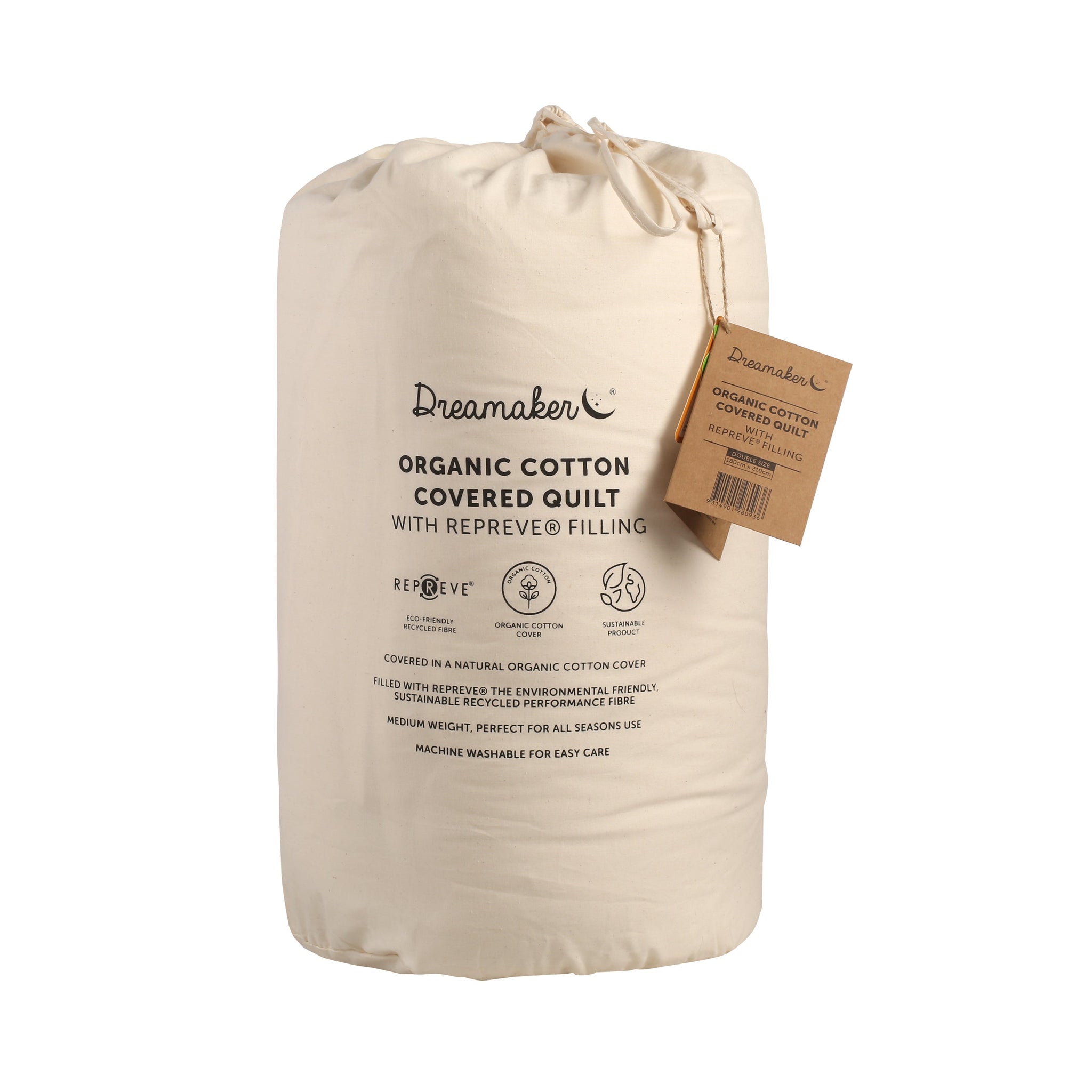 Dreamaker Organic Cotton Covered Quilt 350Gsm King Bed Deals499