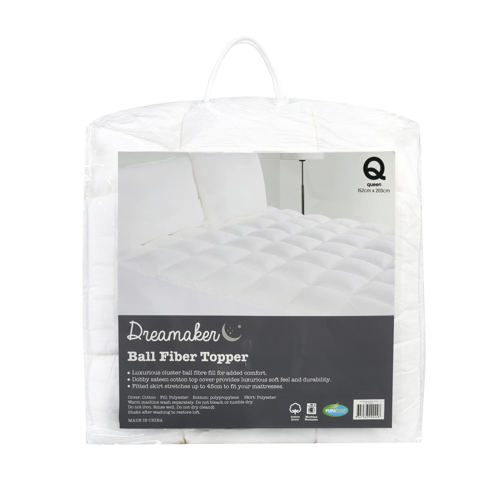 Dreamaker Ball Fibre Mattress Topper 1000Gsm Queen Bed Deals499