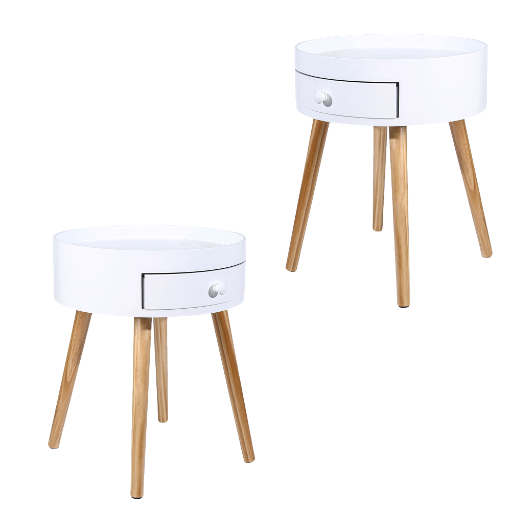 Ezeenq Tray Top Bedside Table Side Table Bedroom Modern Furniture Set of 2 Deals499