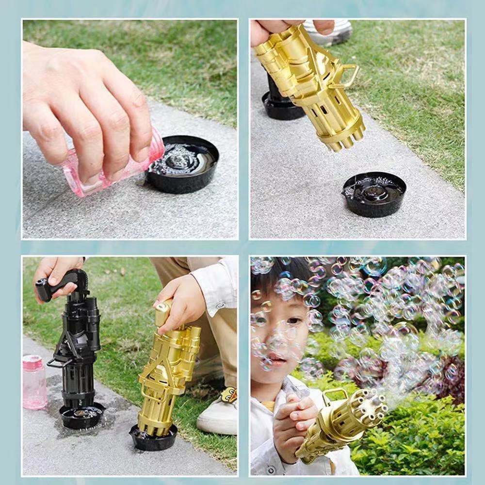 Automatic Gatling Bubble Gun Summer Soap Water Bubble Machine With Light Kid Toy Deals499