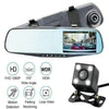 1080P Rear View Reversing Mirror 4.3'' Front And Rear DVR Car Dash Camera Dual Lens Deals499