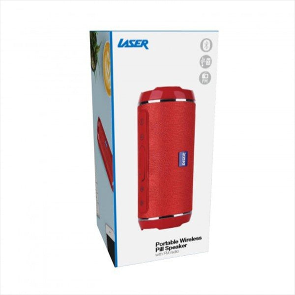 Laser - Bluetooth Pill Speaker - Red Deals499