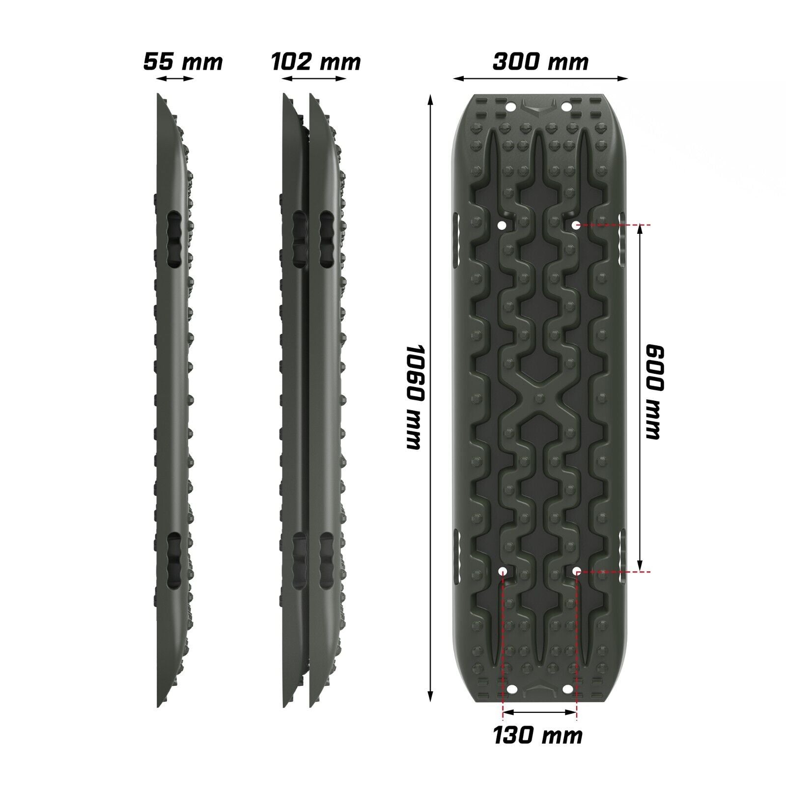 X-BULL Recovery tracks kit Boards 4WD strap mounting 4x4 Sand Snow Car qrange GEN3.0 6pcs OLIVE Deals499
