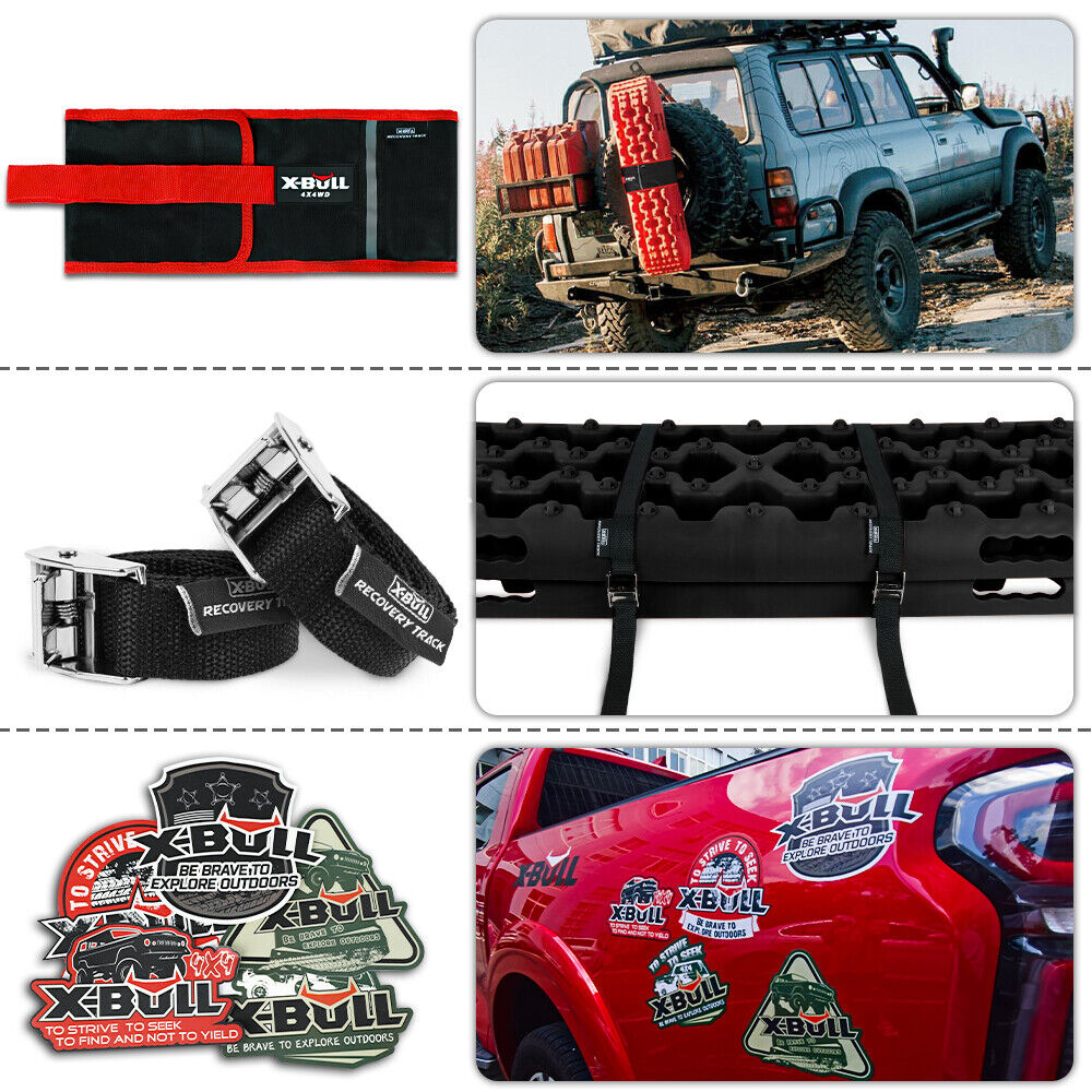 X-BULL Recovery tracks kit Boards 4WD strap mounting 4x4 Sand Snow Car qrange GEN3.0 6pcs OLIVE Deals499