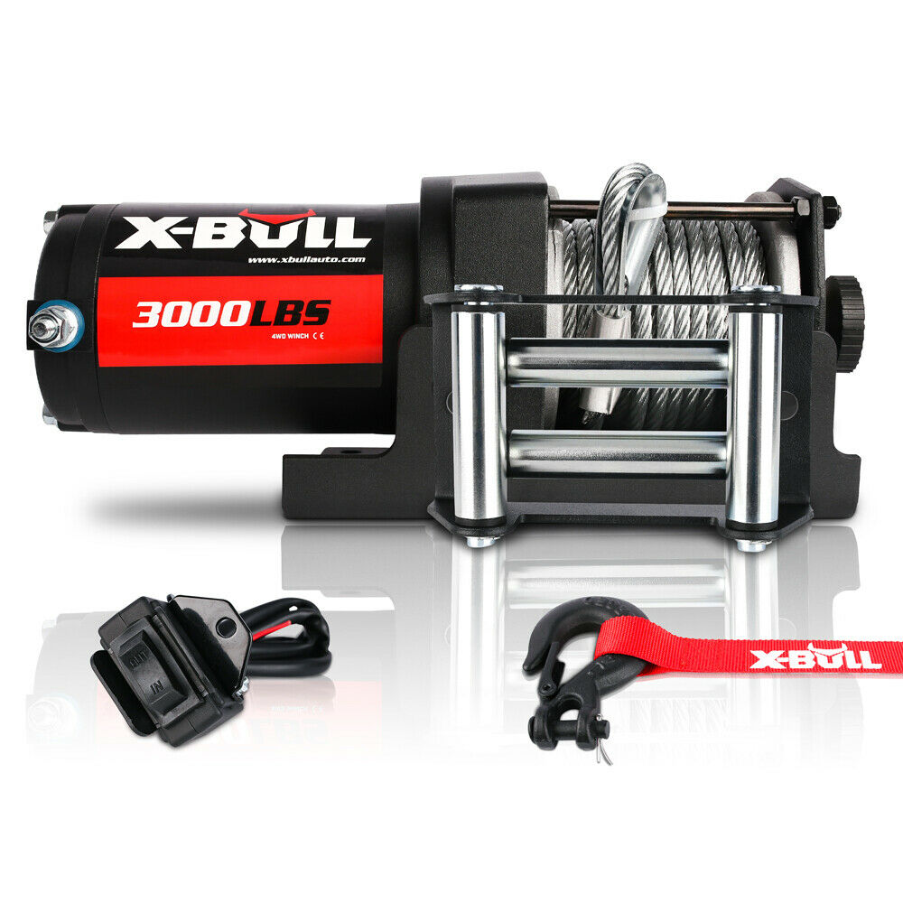 X-BULL Electric Winch 3000lbs/1360kg Wireless 12V Steel Cable ATV 4WD BOAT 4X4 Deals499
