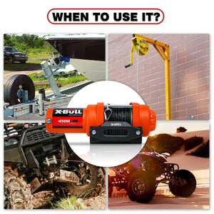 X-BULL Electric Winch 12v Synthetic Rope 4500LBS Wireless Remote ATV UTV 2041KG Deals499