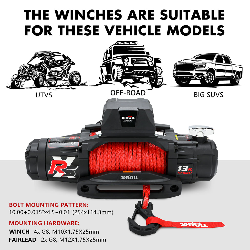 X-BULL Electric Winch 13000LBS 12V Synthetic Rope 28M Wireless Offroad 4WD 4x4 Deals499