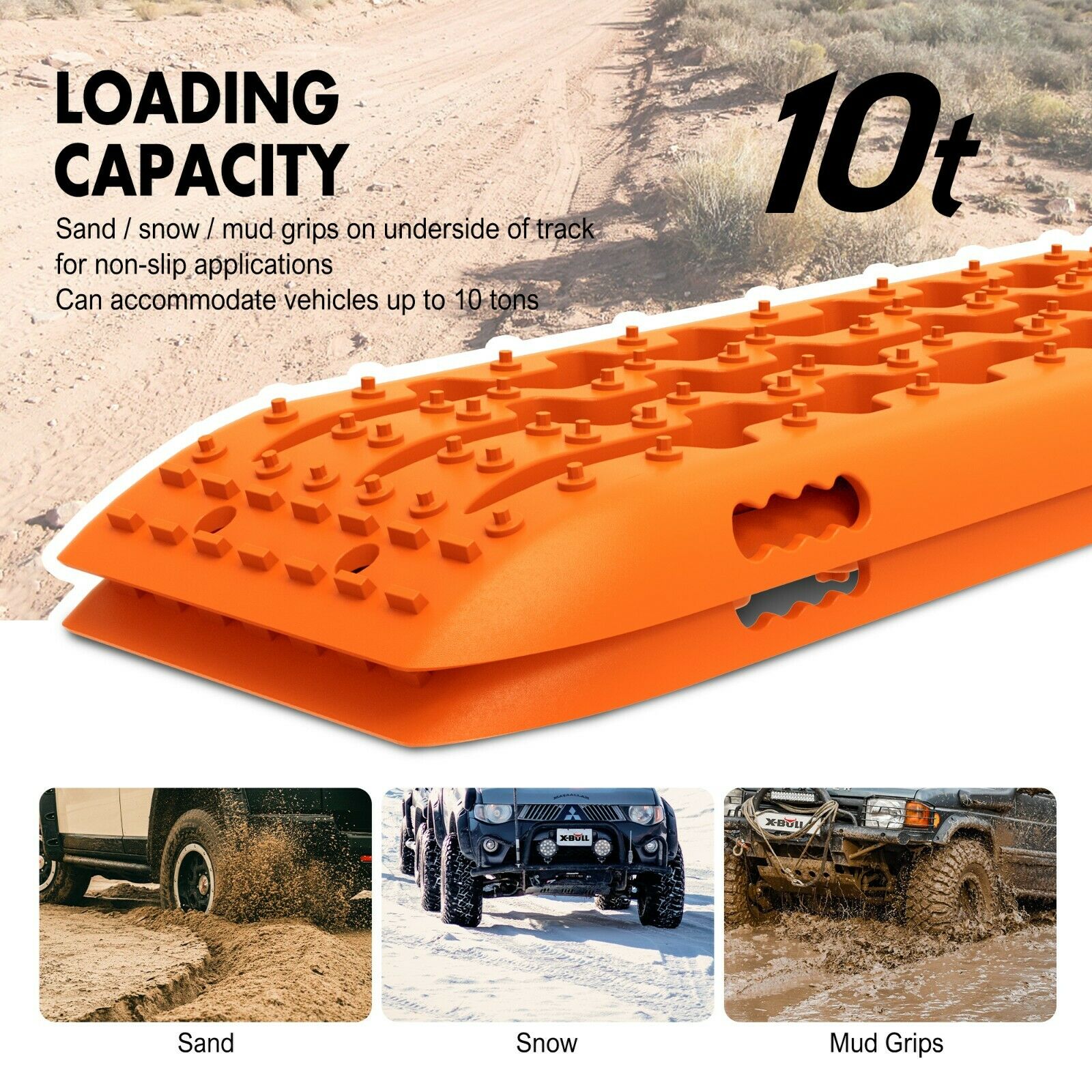 X-BULL Winch Recovery Kit Recovery tracks /Snatch Strap Off Road 4WD orange Deals499