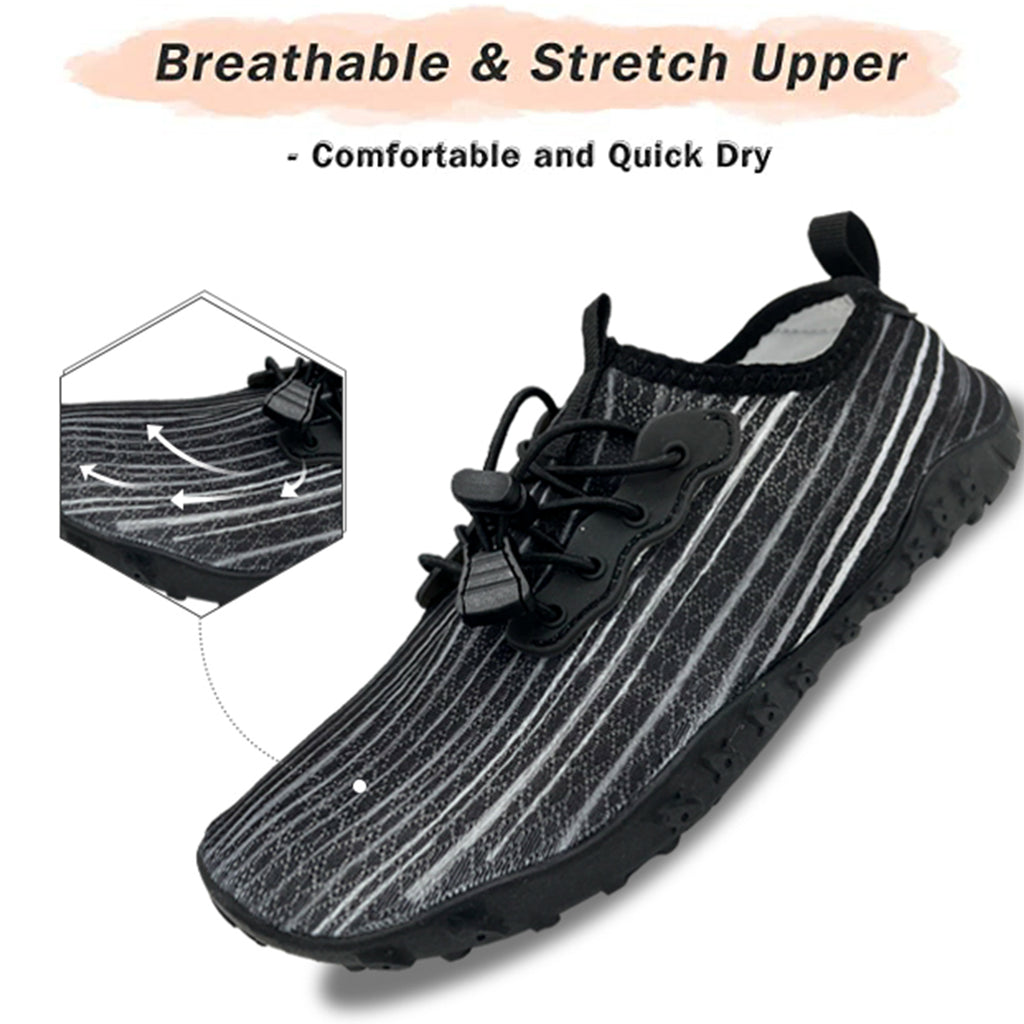 Water Shoes for Men and Women Soft Breathable Slip-on Aqua Shoes Aqua Socks for Swim Beach Pool Surf Yoga (Black Size US 10.5) from Deals499 at Deals499